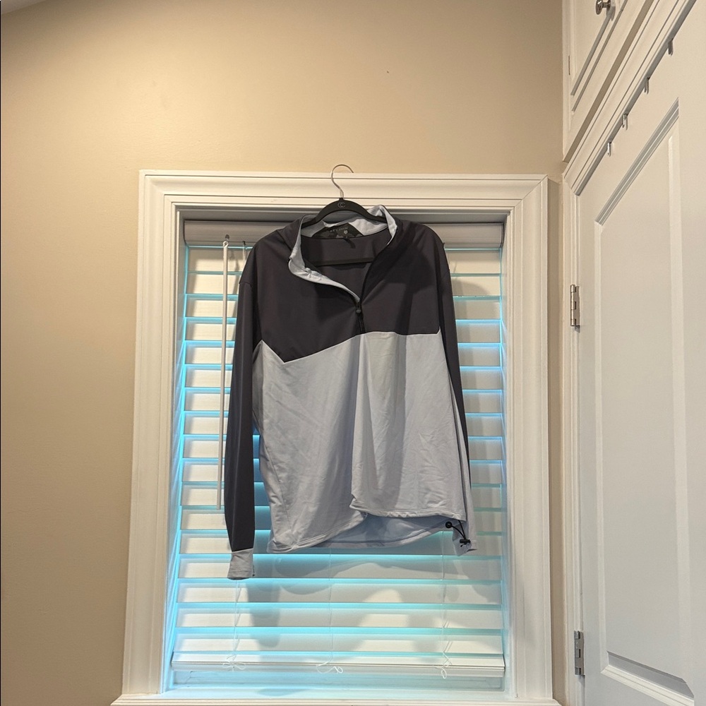 Greyson Charcoal and White Quarter-Zip Pullover XL